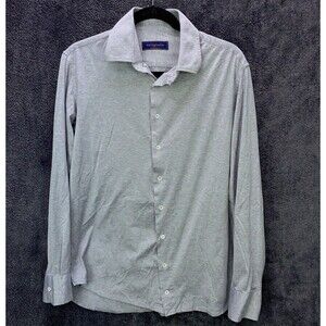 Artigiano Custom Size Handmade Men’s Gray  Long Sleeve Button Up Shirt Large L ?